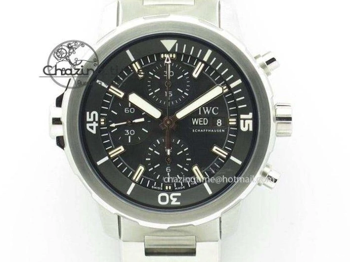 MIROTIME 0225 Aquatimer Chrono IW376803 V6F 1:1 Best Edition Black Dial On Rubber Strap A Stretchable 7280